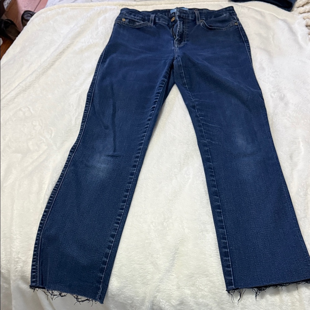 7 For All Mankind Dark Blue Straight Leg Jeans